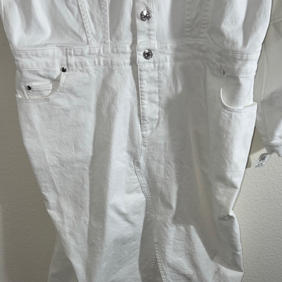 Eloquii women’s dress Sz 18 Oversized Denim Midi white baddie - Picture 9 of 12